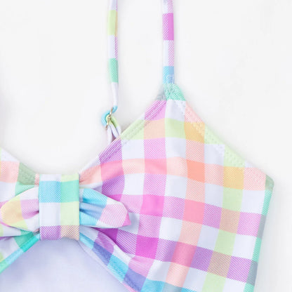 Daisy Swimsuit Summer Swimsuit Bikini Girls' Swimwear Children's Plaid Bikini Girls Bikini Shorts Set