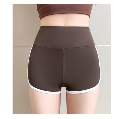 Running Sports Shorts Women Thin White Edge Joggings Shark Mini Shorts Yoga Ice Silk Casual Safety Shorts