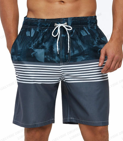 Men's Swimming Shorts Stripe 3d Surfing Board Short Kids Beach Shorts Men Swim Trunks Masculina Sports Fitness Pants Boy Briefs