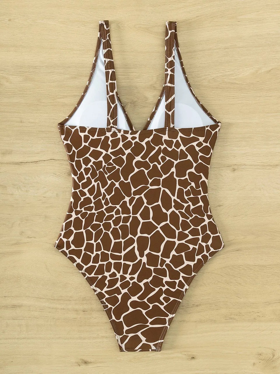 Strappy Leopard Swimsuit Women One Piece Plunging Swimwear Female Bodysuit Bathing Swimming Suit Padded Beachwear XL