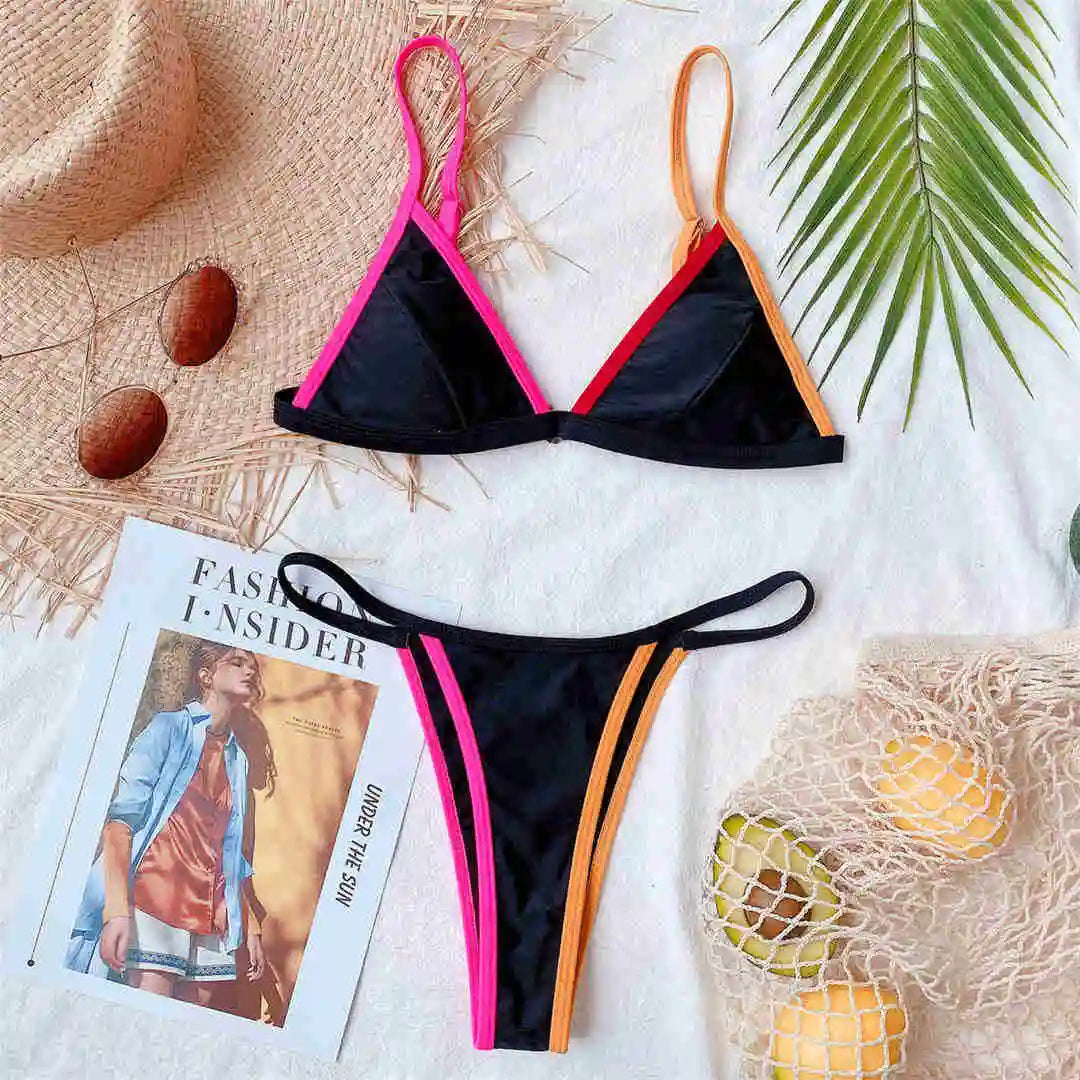 Bikini Women Swimwear Female Swimsuit Two-pieces Bikini set High Leg Cut Thong Bather Bathing Suit Swim