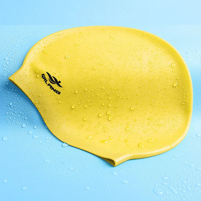 Waterproof Silicone Swim Caps Women Men High Elastic Flexible Protect Ears Hair Swimming Pool Hat for Adults Children Girls Boys