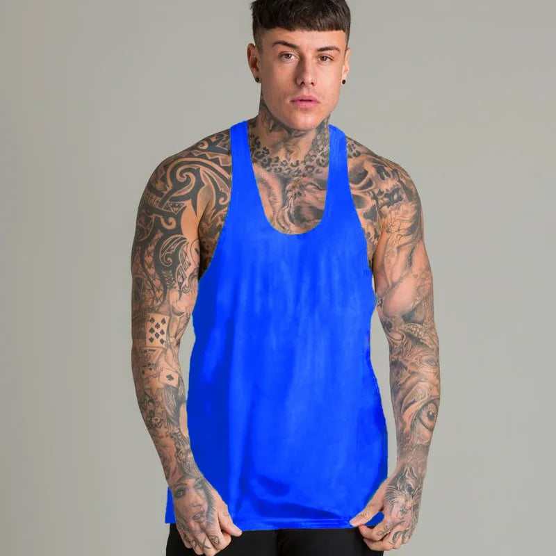 Mens Casual Fashion Tank Top Gym Fitness Workout Cotton Sleeveless Shirt Summer Clothing Male Extend Long Singlet Hip Hop Vest