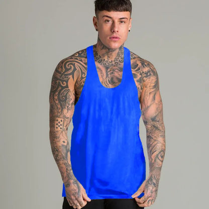 Mens Casual Fashion Tank Top Gym Fitness Workout Cotton Sleeveless Shirt Summer Clothing Male Extend Long Singlet Hip Hop Vest