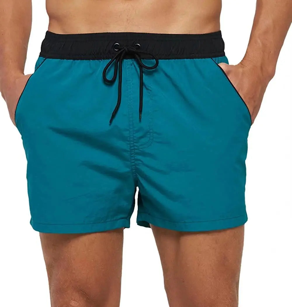 Men Summer Swim Shorts Swimwear Trunks Swimsuits Quickly Dry Surf Beach Board Elastic Waist Swim Pants Surfing Shorts with Mesh