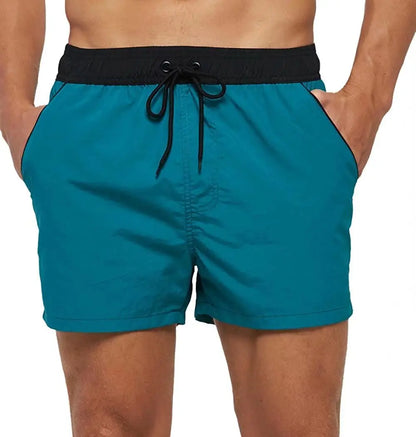 Men Summer Swim Shorts Swimwear Trunks Swimsuits Quickly Dry Surf Beach Board Elastic Waist Swim Pants Surfing Shorts with Mesh