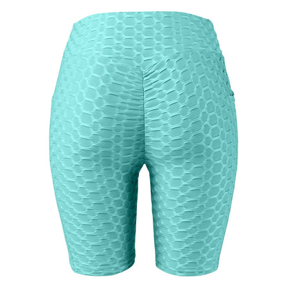 Women's Capris Yoga Fitness Peaches Buttocks Bubble Sports Leggings With Pockets Pants for Women Women’s Yoga Pants