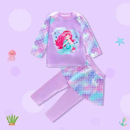 Kids Swimsuits, Girls' Sunscreen Swimsuits, Quick-Drying Swimsuits, Medium and Big Kids, Mermaid Swimsuits, Swimsuits