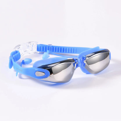 Professional Adult Anti-fog Swimming Goggles with Earplugs Men Women Swim Leak Proof Adjustable UV Protection Eyewear