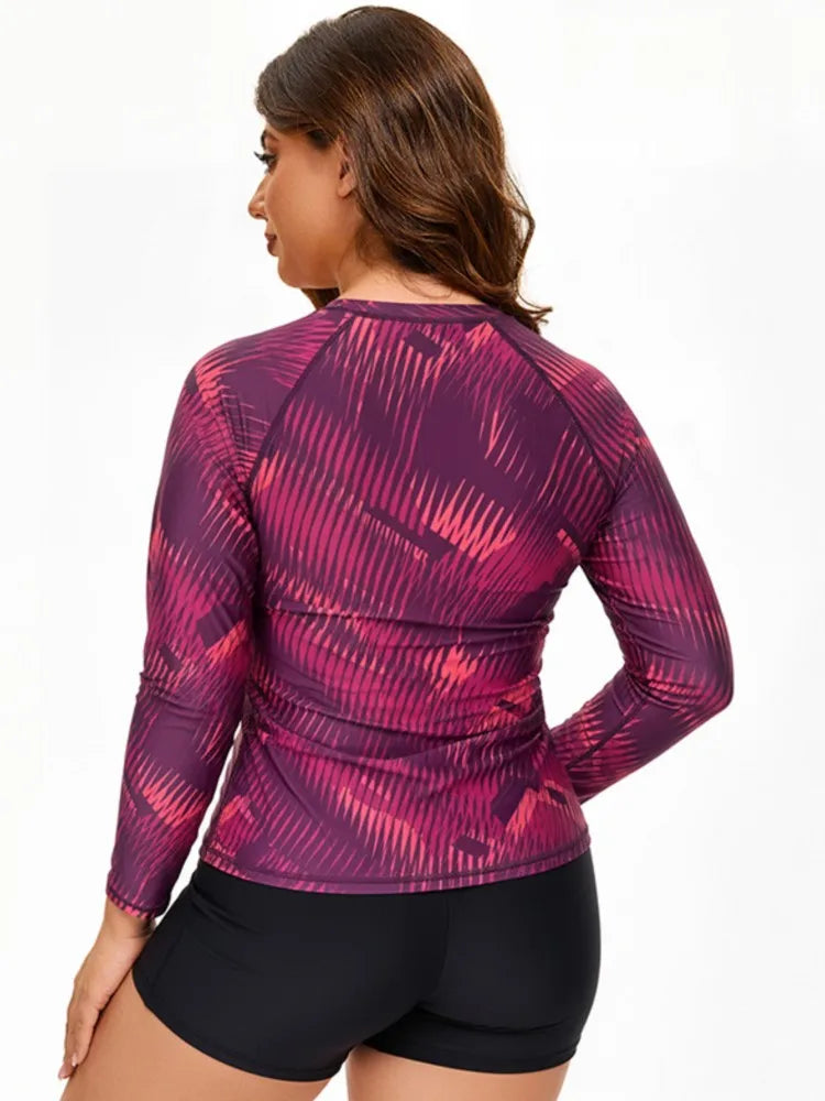 L-4XL Plus Size High Waist Tankini Women's Push Up Large Size 3XL 4XL Swimsuit Summer Tummy Control Swimwear Tankini Rash Guard Sets