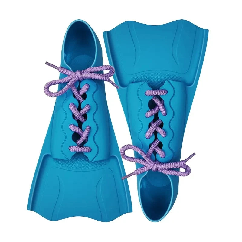 Short Swim Fins With Adjustable Heel Strap Silicone Swimming Diving Fins Comfortable Durable Soft Swim Fins for Kids Adults