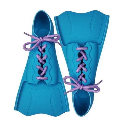 Short Swim Fins With Adjustable Heel Strap Silicone Swimming Diving Fins Comfortable Durable Soft Swim Fins for Kids Adults