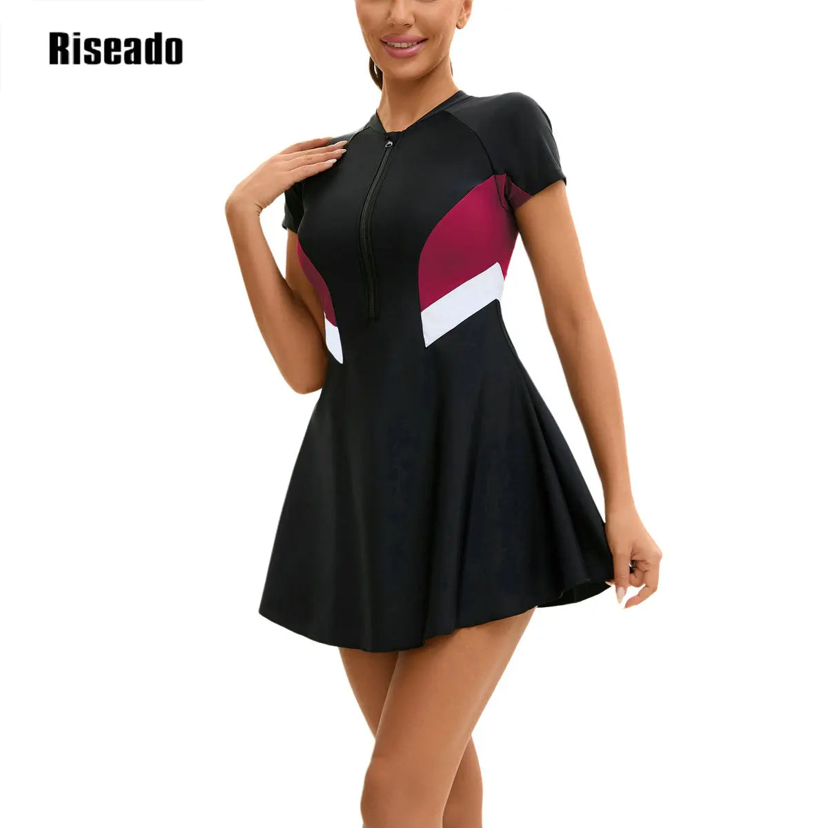 Two Piece Swim dress Swimsuits for Women Tummy Control Swim Dress Cute Modest Skirt Bathing Suit Full Coverage