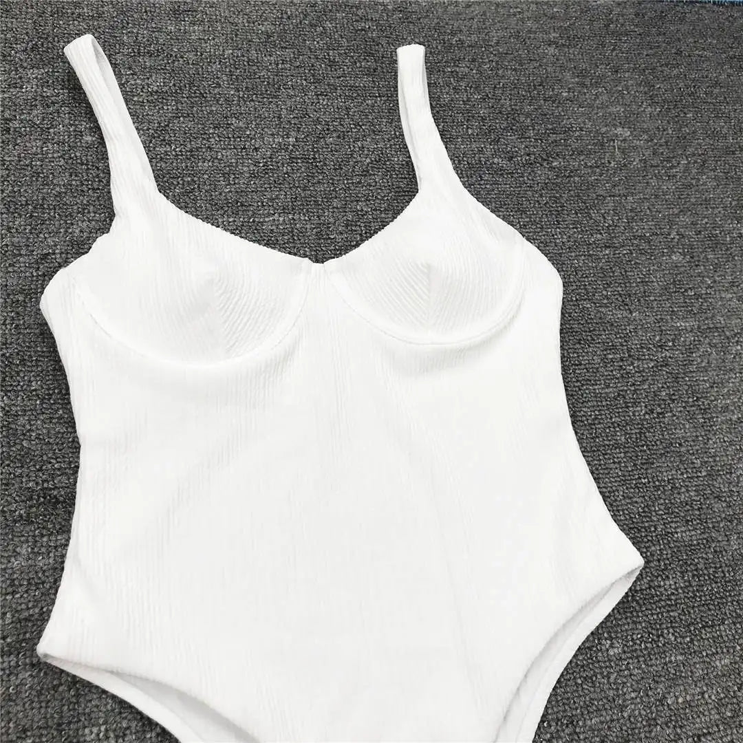 S - XL High Cut Women Swimwear Ribbed Underwired One Piece Swimsuit Female Bather Bathing Suit Swim Lady Bodysuit