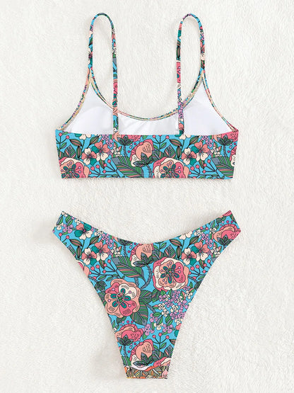 Floral Print Brazilian Bikini Women Swimwear Female Swimsuit Two-pieces Bikini Set Bather Bathing Suit Swim Summer Beach Wear
