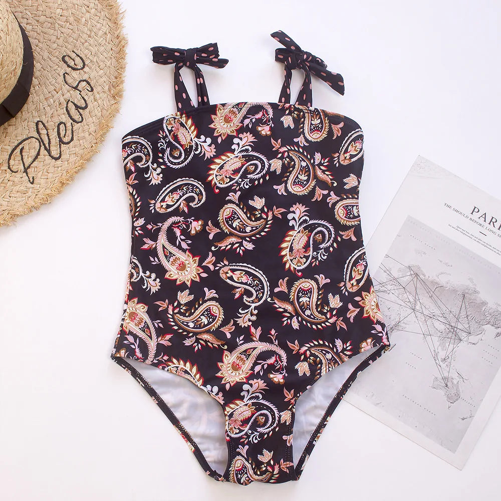 Teens Girls Swimsuit One-Piece Floral Fish Scale Unicorn Children's Swimwear Baby Girls Beachwear 4 5 6 7 8 9 10 11 12 13 Years