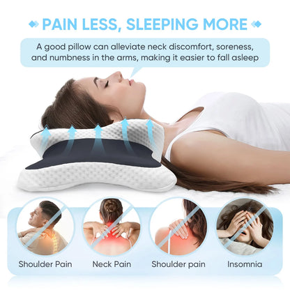 Butterfly Memory Foam Pillows Butterfly Shaped Relaxing Cervical Slow Rebound Neck Pillow Pain Relief Sleeping Orthopedic Bedding