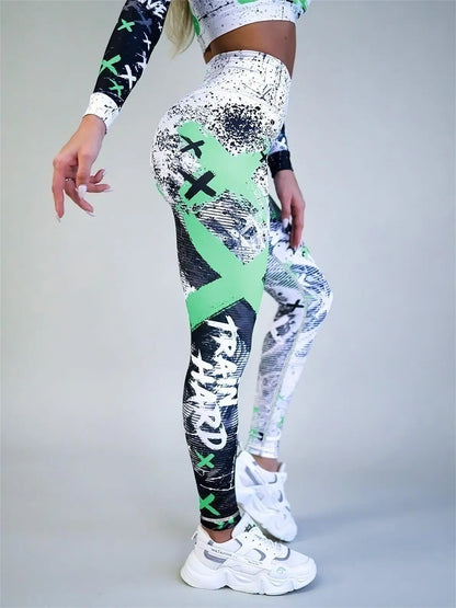 Printed Yoga Pants Women's Sports Fitness Leggings High Waist Tight Sport Pants Clothes Sport Women Fitness Push Up