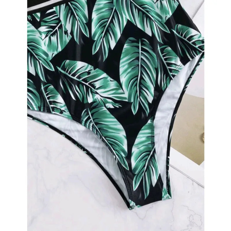 Black Print One Piece Swimsuits Closed Female Swimwear Push Up For Women's Swim Wear Body Bathing Suits Beach Pool Bather