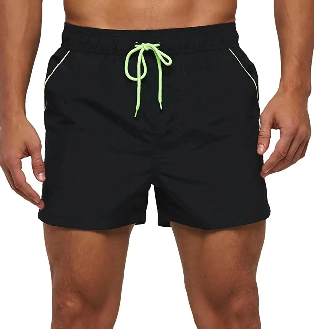 Men Summer Swim Shorts Swimwear Trunks Swimsuits Quickly Dry Surf Beach Board Elastic Waist Swim Pants Surfing Shorts with Mesh