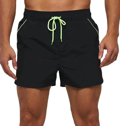 Men Summer Swim Shorts Swimwear Trunks Swimsuits Quickly Dry Surf Beach Board Elastic Waist Swim Pants Surfing Shorts with Mesh