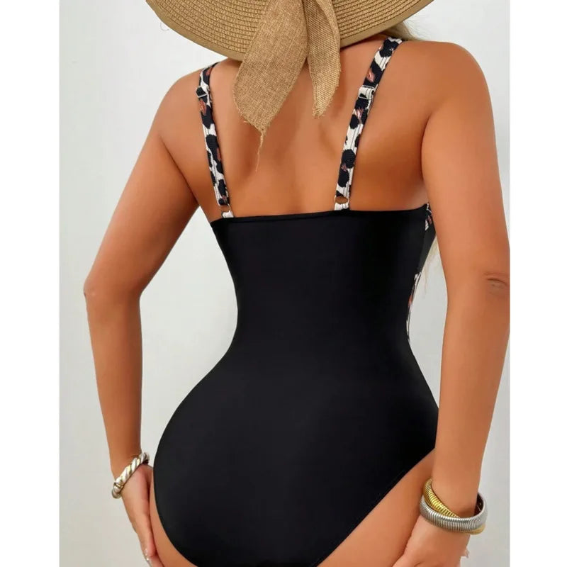 Summer Print One Piece Swimsuits Closed Women Swimwear Push Up Swimming Wear Body Bathing Suits Beachwear Pool Bather