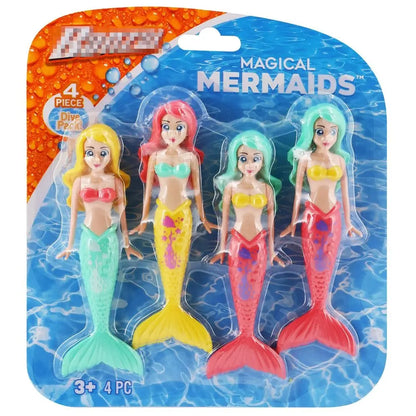 4 Pieces Mermaid Dive Toys Mermaid Bath Toys Colorful Mermaid Pool Toys Swimming Pool Games for Toddlers Boys Girls Teens