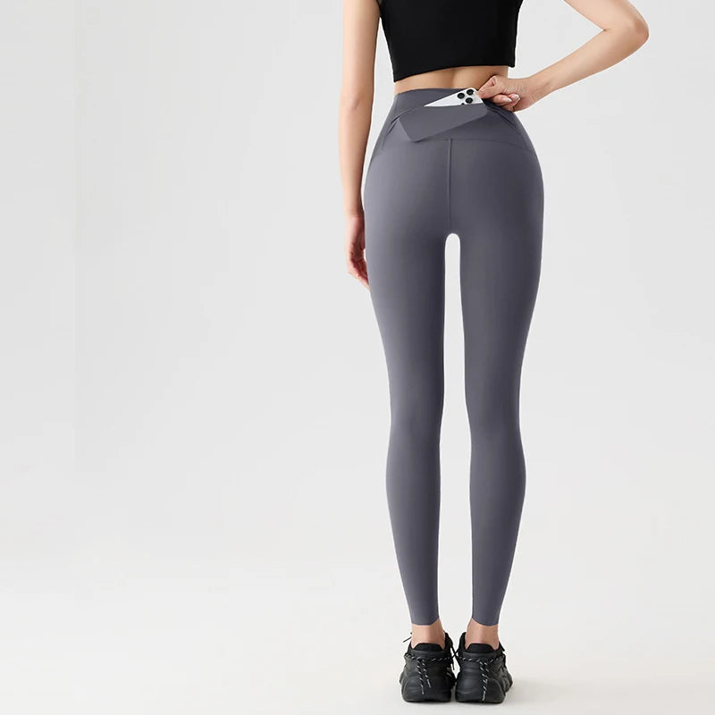 BIVIGAOS Women's High-Waisted Leggings with Back Pocket