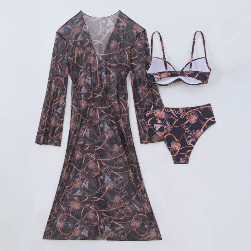 Bikinis Female Swimsuits Women Three-Piece Swimwear Beach Swimming Wear Bathing Suits Brazilian Bikini Set Pool Bather