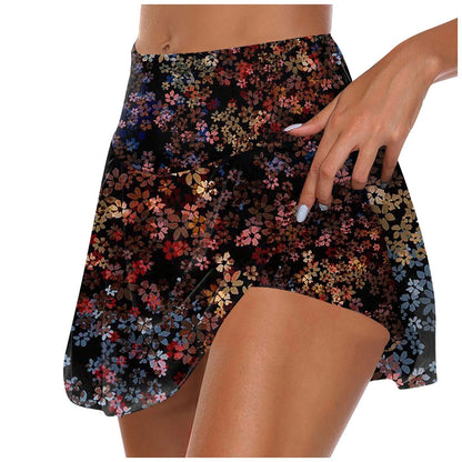 Women'S Athletic Stretchy Pleated Tennis Skirts Run Yoga Inner Shorts Elastic Sports Golf Skorts