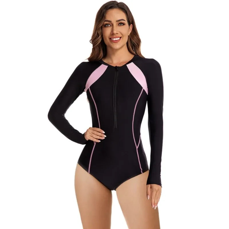 Rash Guard Swimsuit Women Summer Bathing Suit Long Sleeve Swimwear Women Beach Swimming Suit For Female