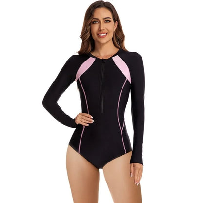 Rash Guard Swimsuit Women Summer Bathing Suit Long Sleeve Swimwear Women Beach Swimming Suit For Female