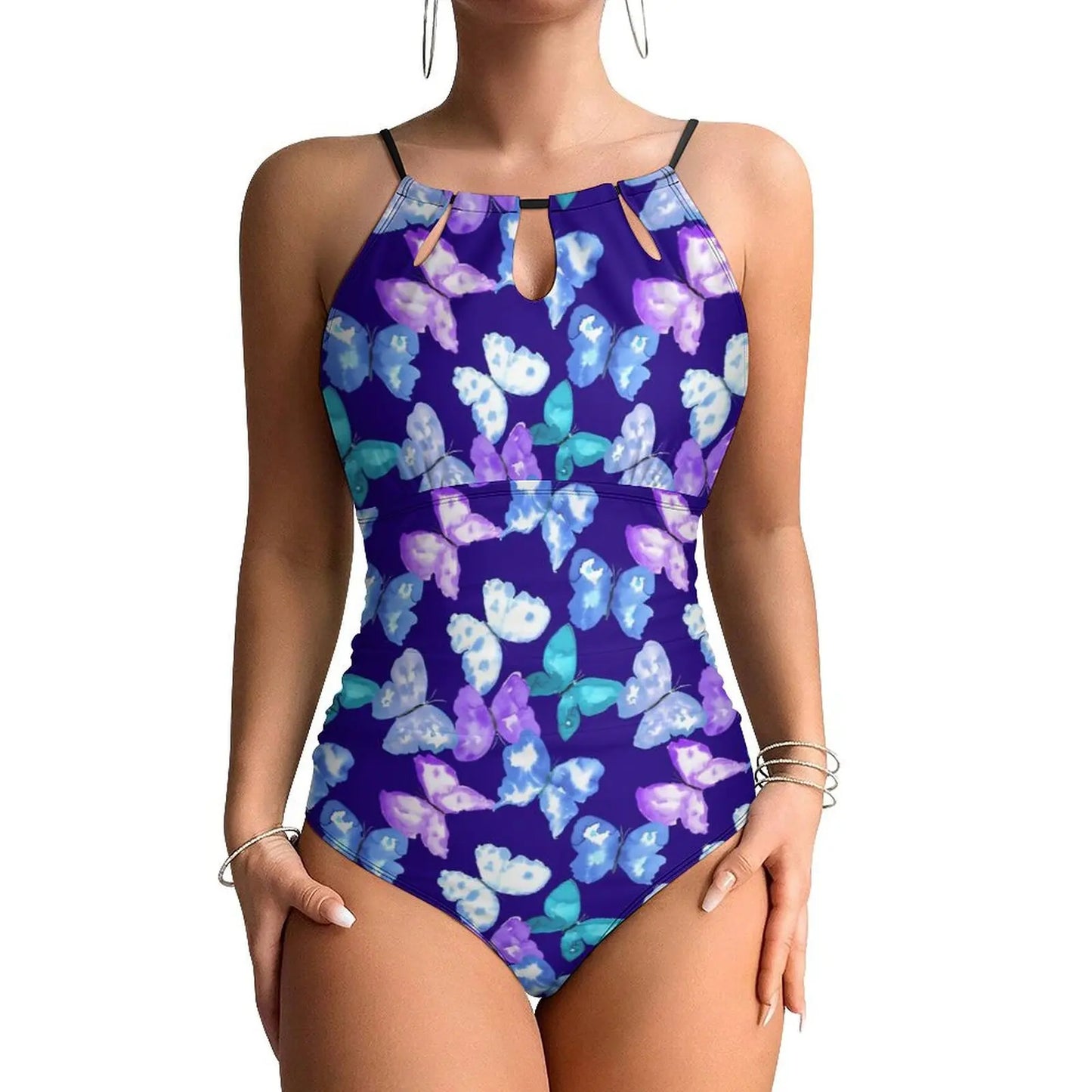 Blue Butterfly Swimsuit Cute Animal Push Up Swimwear One Piece Beach Bathing Suits Swimsuits Sexy Design Beachwear Plus Size XXL