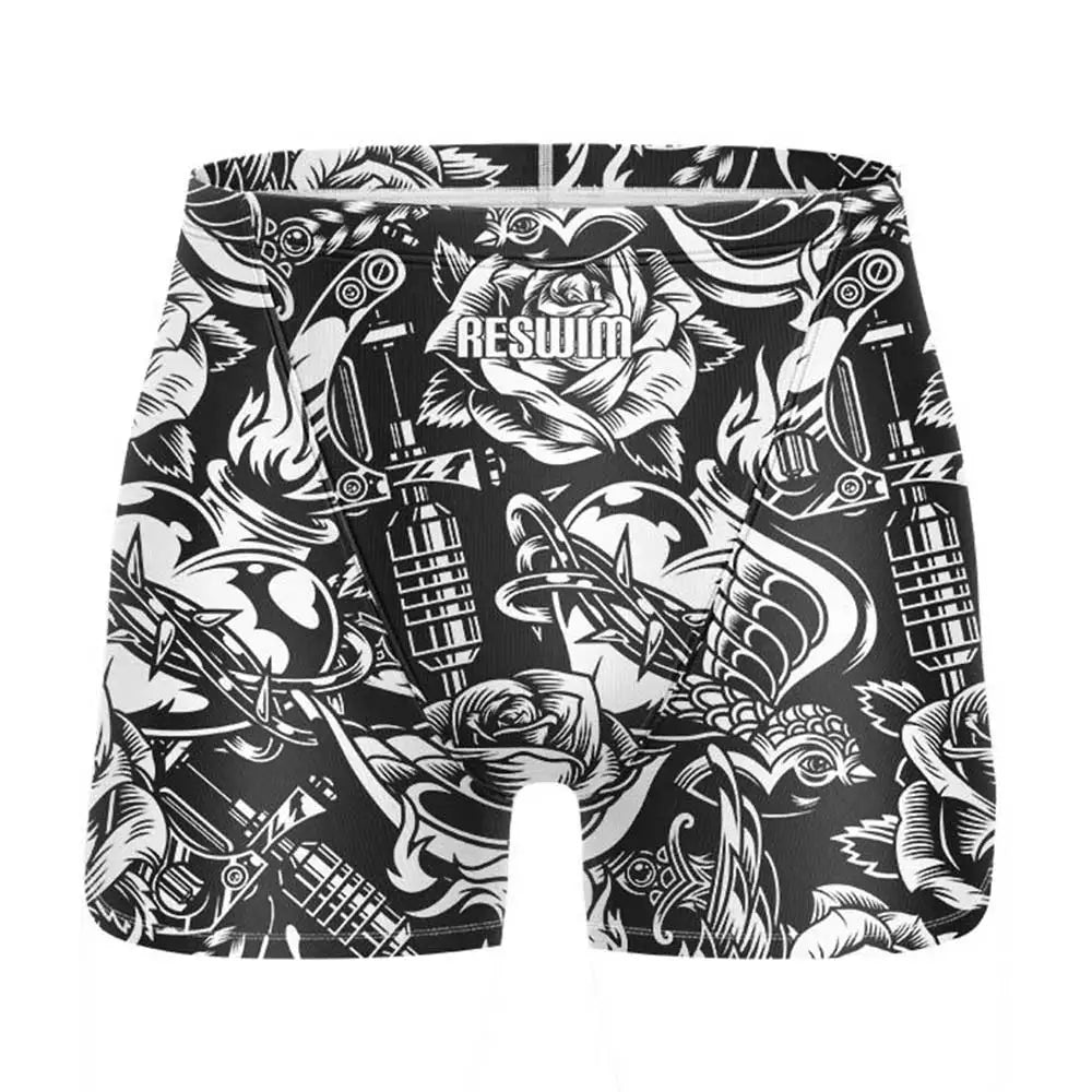 Swim Boxers Summer Men's Swimm Shorts Jammer Swimsuit Short Chlorine Resistant Swimwear Swimming Trunks Beach Tights Gym Surfing Pants