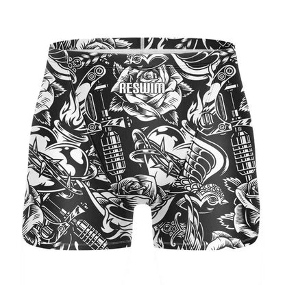 Swim Boxers Summer Men's Swimm Shorts Jammer Swimsuit Short Chlorine Resistant Swimwear Swimming Trunks Beach Tights Gym Surfing Pants