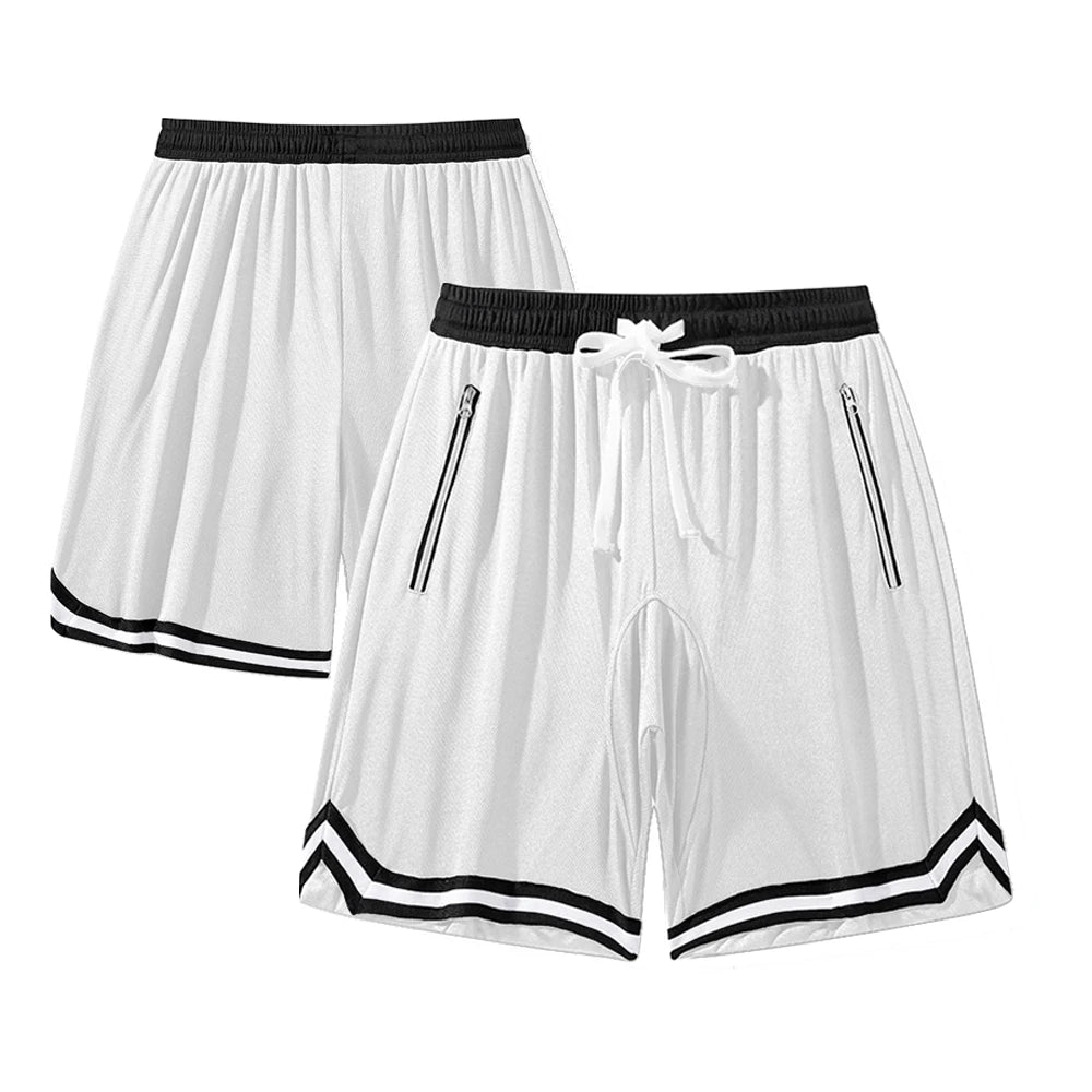 Men Casual Gym Mesh Short Lightweight Breathable Jogger Training Short Pants with Drawstring and Zip Pockets Multi-Color Options