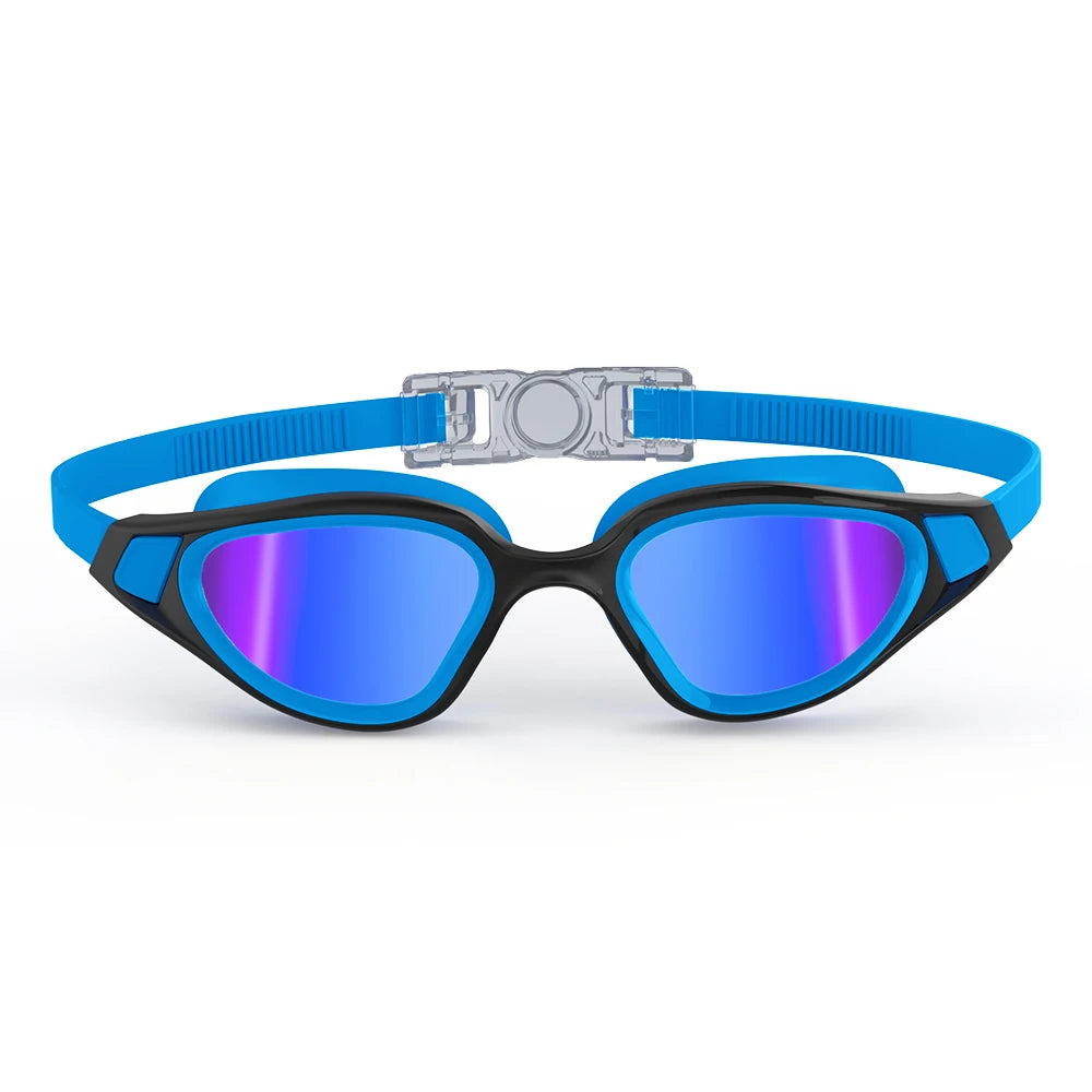Professional Adult Anti-UV Swimming Goggles 180° Panoramic Electroplating Anti-Fog HD Lens Adjustable Silicone Swim Glasses