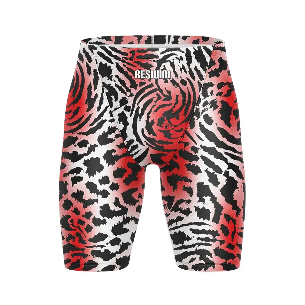 Summer Men's Printing Swim Jammer Shorts Athletic Training Swimsuit Beach Swimming Trunks Swimwear Lycra Tights Surfing Shorts