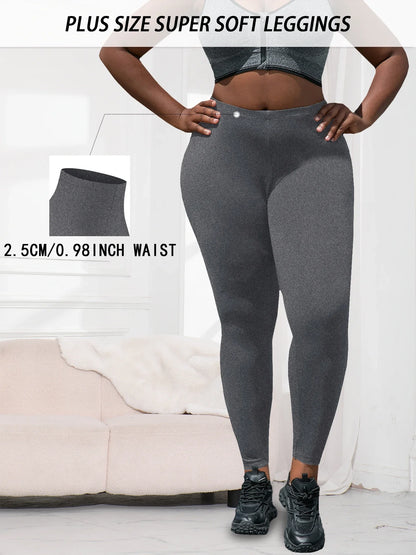 Plus Size Super Soft Sport Leggings For Women  No See Through Workout Running Yoga Athletic Leggings