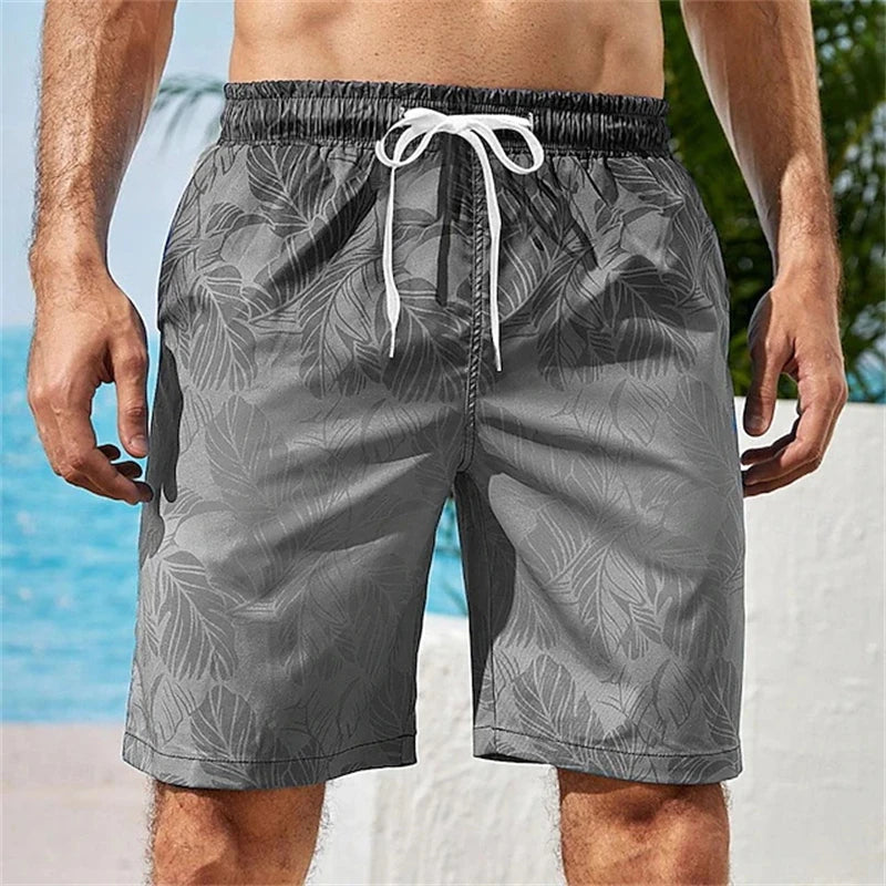 3D Print Tropical Plants Board Shorts Men Oversized Surfing Drawstring Beach Sports Pants Swimwear Swimsuits Trunks Kid Clothing
