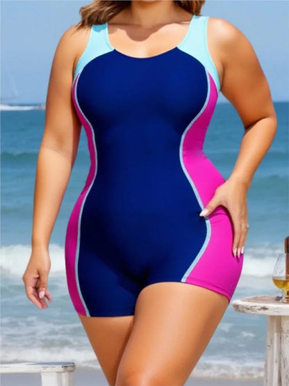 L-4XL Plus Size Boy Leg Swimsuit Women's Push Up Large Size Swimsuit Big Size Tummy Control Swimwear Bikini Sets