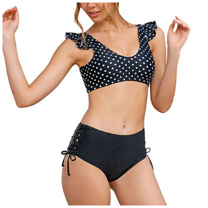 Women's High Waisted Bikini Sets Ruffle Two Piece Swimsuits Push Up Bathing Suits Female Bikinis Summer Swimwear Biquinis