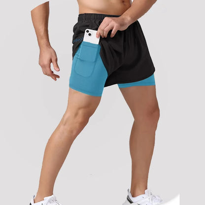 Multi Colours Available  Sport Shorts Men Sportswear Double-deck Training Short Pant Summer 2 In 1 Beach Homme Clothing Jogging Gym Running Shorts