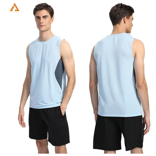Men Gym Vest Quick-Drying Mesh Breathable Summer Cool Beach Travel Undershirt Basketball Training Fashion Running Tank Top