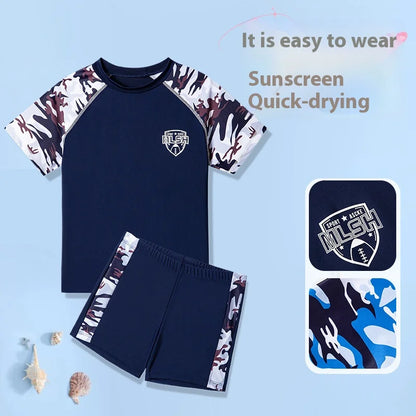 Kids Swimsuit Medium Kids Baby Split Suit Swim Trunks Light Short Sleeve Beach Swimsuit Boys Swimsuit Swim Trunks