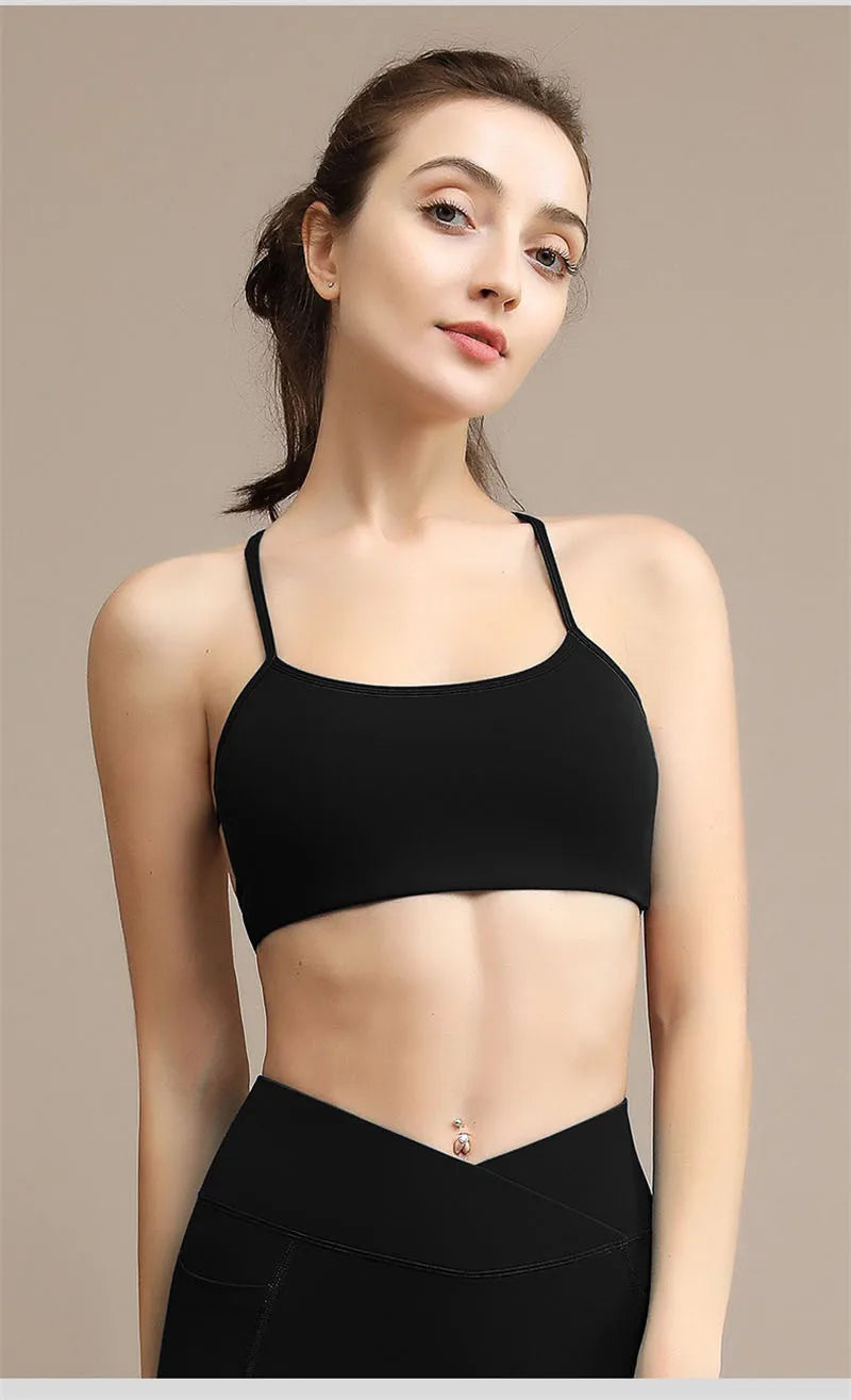 Crisscross Back Yoga Bra Back Gym Bras Pilates Bras Fitness Workout Bra Soft Stretchy Yoga Bras Active Crop Top