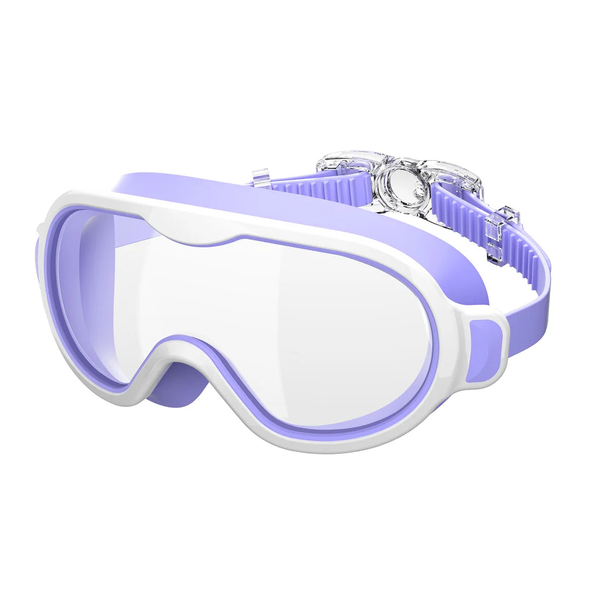 Kids Swimming Goggles Large Frame Wide View Clear Vision Anti-Fog Anti-UV No Leaking Waterproof Quick Adjustable Child Age 6-15
