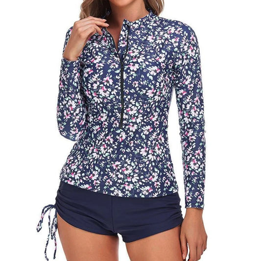 Large Swimsuits With Long Sleeves For Surfing Tankini  Swimwear Sports Beach Two-Piece Bathing Suits Pool Swimming Suit