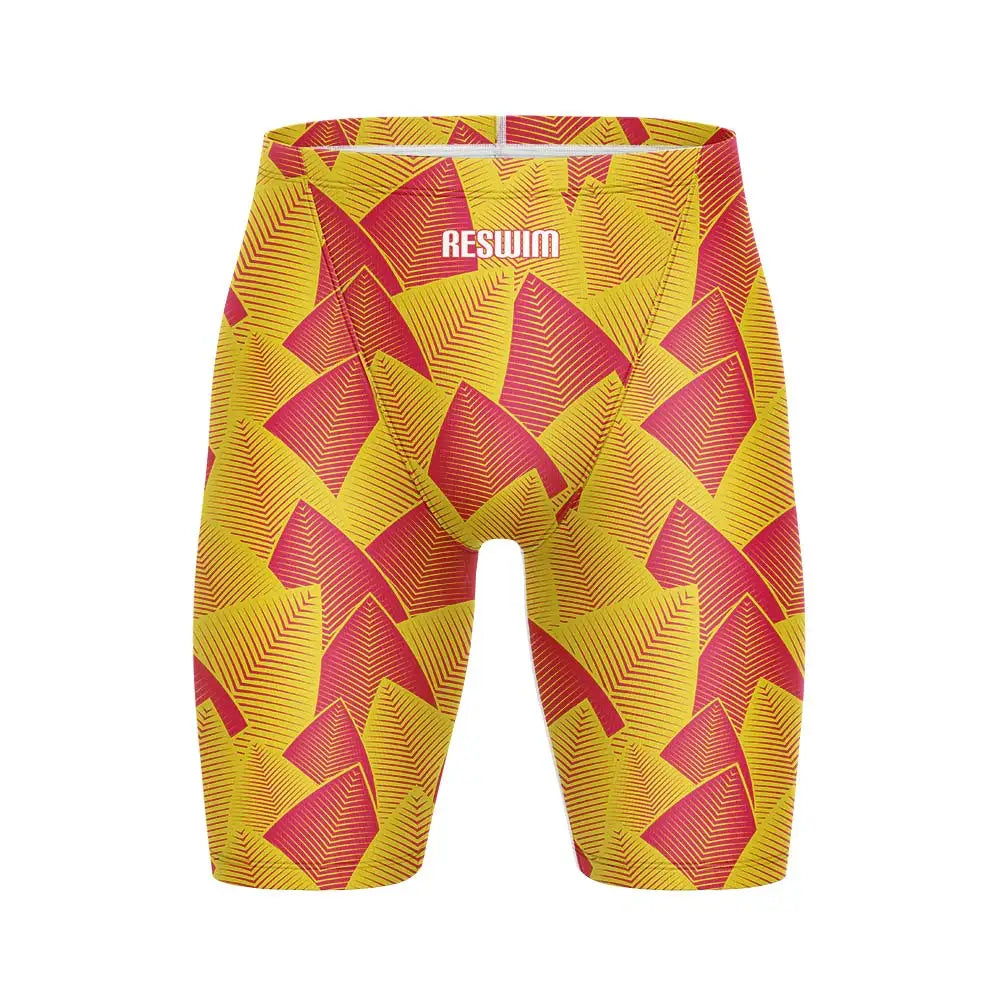 Men's Print Jammer Swimsuit Swimming Trunks Beach Tights Shorts Athletic Training Swimwear Sports Swim Rash Guards Pants