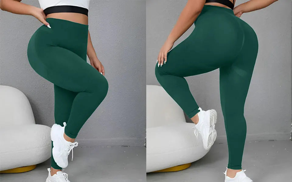 Plus Size Four-Way Stretch Hip-Covering High-Elastic Sports Yoga Fitness Women's High-Waisted Peach Butt Tight-Fitting Quick-Drying Slimming Look Seamless Pants